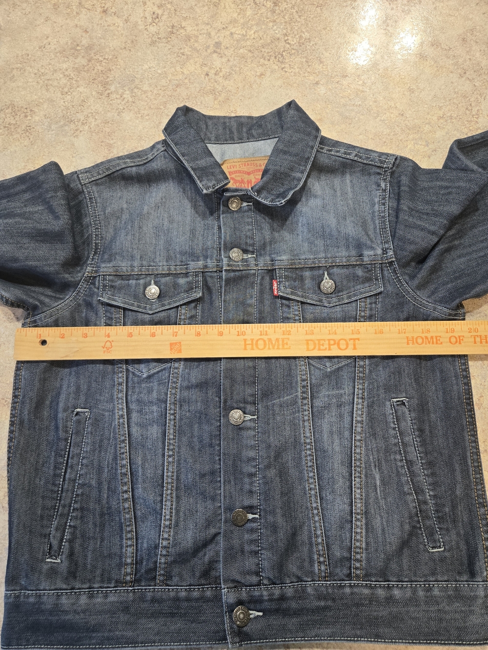 Levi's Youth Denim Jacket Size Large 12-13 Blue Trucker Button Front NWOT - Picture 6 of 8